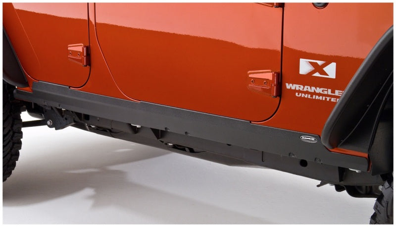 Bushwacker 07-18 Jeep Wrangler Unlimited Trail Armor Rocker Panel and Sill Plate Cover - Black - My Store