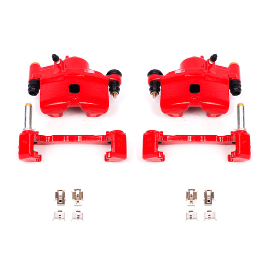 Power Stop 90-00 Honda Civic Front Red Calipers w/Brackets - Pair - My Store