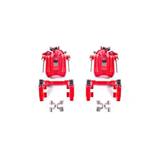 Power Stop 00-06 Audi TT Quattro (w/Non Vented Rotors Only) Rear Red Calipers w/Brackets - Pair - My Store