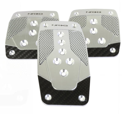 NRG Aluminum Sport Pedal M/T - Silver w/Black Carbon - My Store