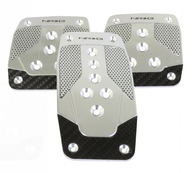 NRG Aluminum Sport Pedal M/T - Silver w/Black Carbon - My Store