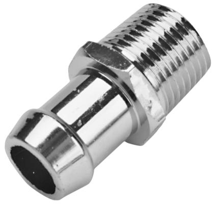 Intake Manifold Fitting Straight Steel Chrome 1/2NPT Male Thread to 5/8 Hose Proform