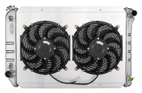 80-84 Ford Bronco/F-Series Truck Radiator and Dual 12 Inch Fan Kit Cold Case Radiators