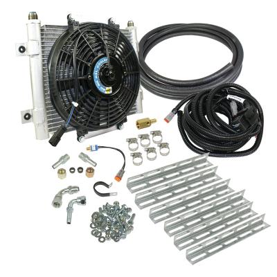 Xtrude Tranmission Cooler with Fan Complete Kit for 3/8in Lines (Silverado/Sierra/Ford) BD Diesel
