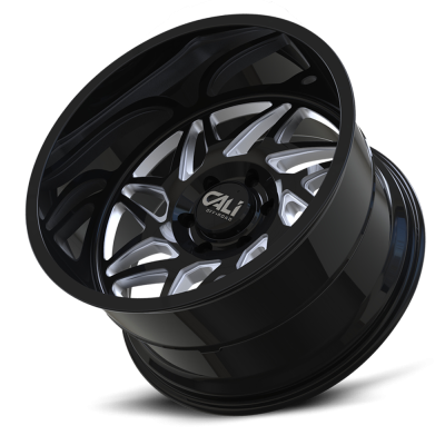 Cast Aluminum Wheels Gemini 9112 GB 20x10 Milled Spokes Gloss Black 5 On 127 Bolt Pattern -25 Offset Cali Offroad Wheels