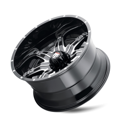 Lonestar AT185 Gloss Black Machined 22X12 5-127 -44MM 78.1MM Off Road Wheels American Truxx