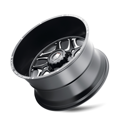 Sweep AT1900 Satin Black Milled 22X12 5-127 -44MM 78.1MM Off Road Wheels American Truxx