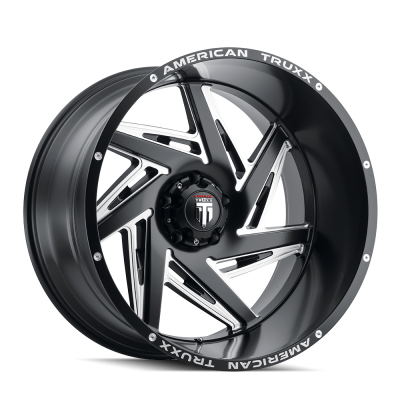 Spiral AT1906 Satin Black Milled 24X14 5-127 -76MM 78.1MM Off Road Wheels American Truxx