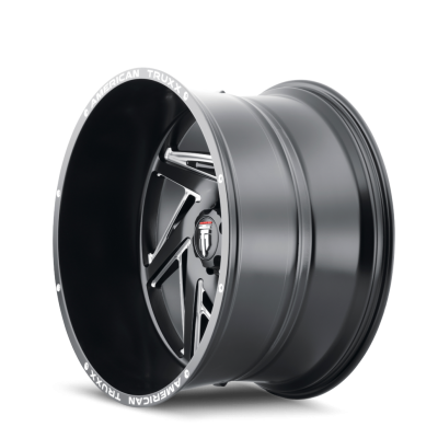 Spiral AT1906 Satin Black Milled 24X14 5-127 -76MM 78.1MM Off Road Wheels American Truxx