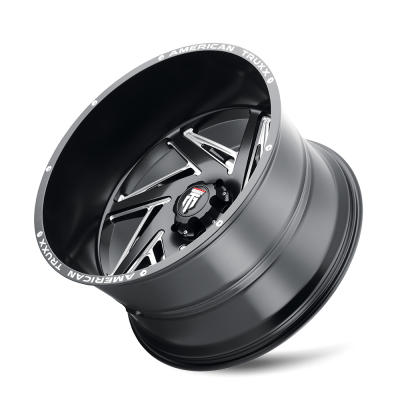 Spiral AT1906 Satin Black Milled 24X14 5-127 -76MM 78.1MM Off Road Wheels American Truxx