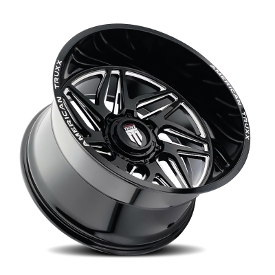 Goliath AT1917 Gloss Black Milled 20X9 5-127/5-139.7 -12MM 87.1MM Off Road Wheels American Truxx