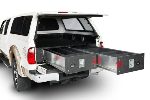 Cargo Locker Base 9 Inch Dual Drawer System 99-Pres Silverado/Sierra Ford 96-Pres F150-F350 08-09 Nissan Titan 07-Pres Toyota Tundra Long Bed Cargo Ease