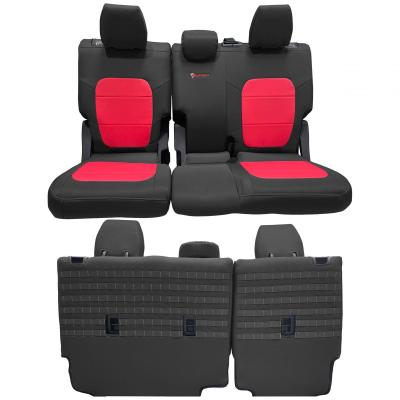 Bronco Seat Covers Tactical Rear Bench Seat Covers w/ No Fold Down Armrest for 21-25 Ford Bronco Black/Red Bartact