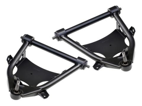 Front Lower Strongarms For 1971-1987 C10 For Use W/ Coolride Air Springs Pair Of Tubular Control Arms W/ Ball Joints Cross Shafts And Delrin Bushings Powder Coated Satin Black Ridetech