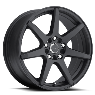 Aluminum Wheels 17x7.5 Evo 131B Satin Black 7 Spoke 20 Offset 5 on 108/5 on 114.3 Bolt Pattern 72.62 Bore Raceline