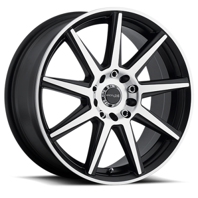 Aluminum Wheels 18x7.5 Storm 144M Machined Spoke-Machined Outer Lip Satin Black 42 Offset 5 on 100/5 on 114.3 Bolt Pattern 72.62 Bore Raceline