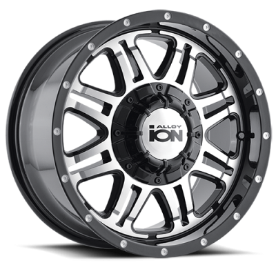 Cast Aluminum Wheels 186 BK 18x9 Machined Face Black 6 On 135/6 On 139.7 Bolt Pattern 18 Offset ION Wheels