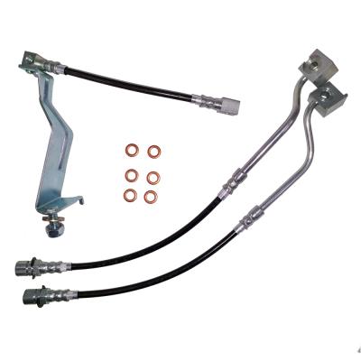 Mustang Brake Hose Kit Fox Body 87-92 Ford Mustang Front/Rear Stainless Steel Clear Cover J&M Products