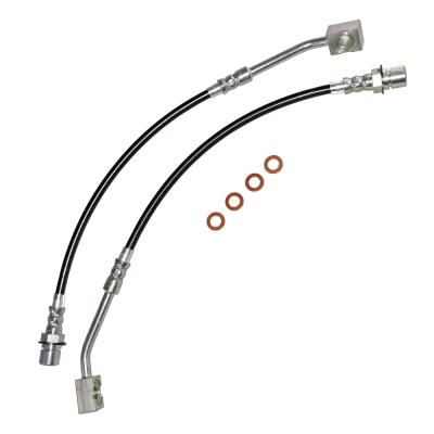 Mustang GT Brake Hose Kit Front 99-04 Ford Mustang Stainless Steel Clear Cover J&M Products
