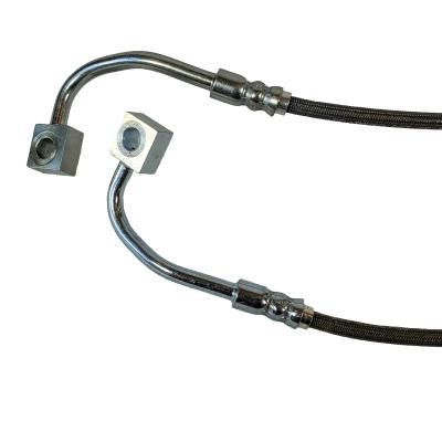 2015-2020 Ford Mustang GT and GT350R Stainless Steel Front Brake Hose Kit Black Cover J&M Products