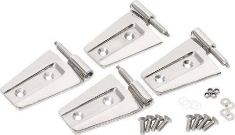 Jeep JK Door Hinge Set 4 Pieces 2 Door 07-18 Wrangler JK Polished Silver Kentrol