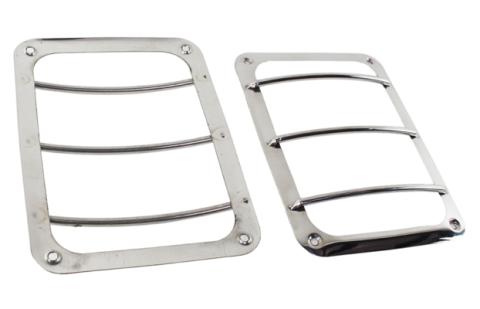 Jeep JK Taillight Guard Pair 07-18 Wrangler JK Polished Silver Kentrol