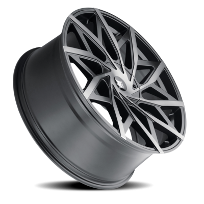 Cast Aluminum Wheels Big Easy 372 MBM 22x9.5 Machined-Dark Tint Matte Black 5 On 115/5 On 139.7 Bolt Pattern 18 Offset Mazzi Wheels