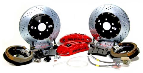 Brake System 14 Inch Rear Extreme+ with Park Brake Red 05-13 Mustang BAER Brakes