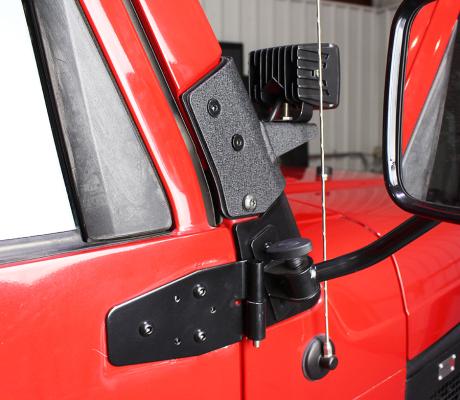 Jeep TJ Windshield Hinge Pair 97-06 Wrangler TJ Powdercoat Black Kentrol