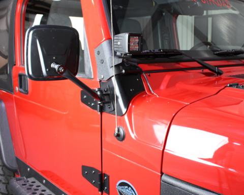 Jeep TJ Windshield Hinge Pair 97-06 Wrangler TJ Powdercoat Black Kentrol