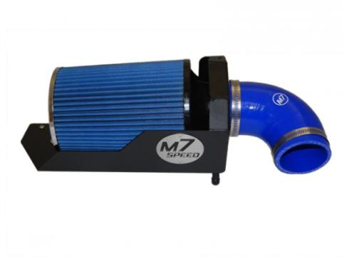 Gen 2 High Flow Intake System Black Powdercoated Aluminum HSG Blue 8 Ply Cotton Filter Blue Silicone Elbow M7 Speed