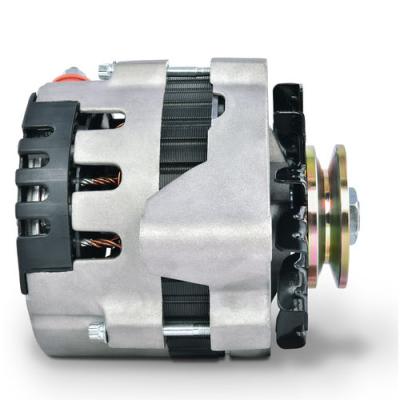 CS130 Alternator 160 AMP Satin Finish 1-Wire GM CS130 Style w/ Internal Regulator, V-Pully, and External Fan Proform