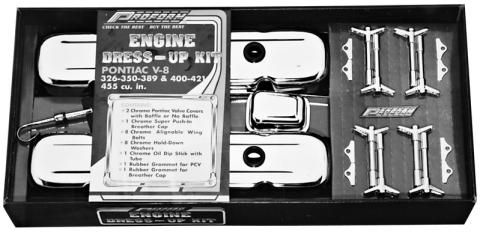 Engine Dress-Up Kit Chrome w/No Logo Fits Pontiac V8 Engines Stock Chrome Proform