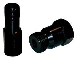 Air Hold Adapter Set Includes 14mm and 18mm Sizes 1/4 NPT Female Thread Use In Spark Plug Holes Black Proform