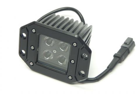 3.0 X 3.0 Inch 16W Square Flush Mount LED Light Flood 1,440 Lumens Each Black Series Southern Truck Lifts