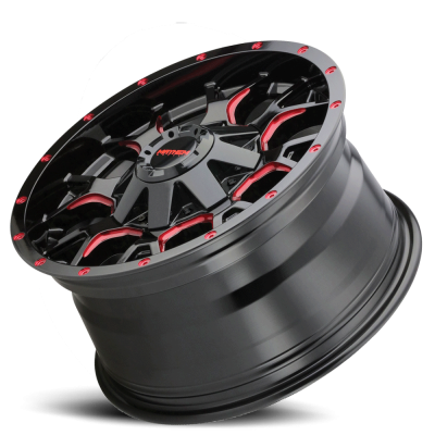 Mayhem Offroad Wheels Warrior 8015 RD 20x9 Prism Red Black 0 Off Set 5 Lug 5 BSM 110 Bore Cast Aluminum