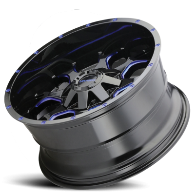 Mayhem Offroad Wheels Warrior 8015 BL 17x9 Prism Blue Black -12 Off Set 5 Lug 4.53 BSM 87 Bore Cast Aluminum