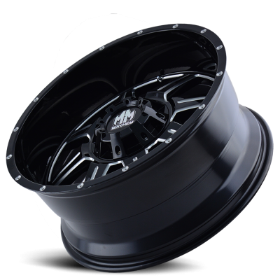 Mayhem Offroad Wheels Monstir 8100 GB 18x9 Milled Spokes Black 0 Off Set 5 Lug 5 BSM 110 Bore Cast Aluminum