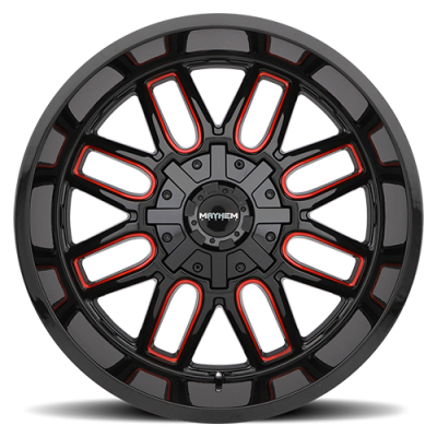 Mayhem Offroad Wheels Cogent 8107 RD 20x10 Prism Red Black -19 Off Set 5 Lug 4.75 BSM 87.1 Bore Cast Aluminum