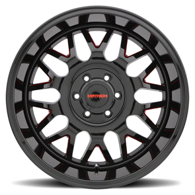 Mayhem Offroad Wheels Tripwire 8110 RD 20x10 Prism Red Black -19 Off Set 6 Lug 4.75 BSM 87.1 Bore Cast Aluminum