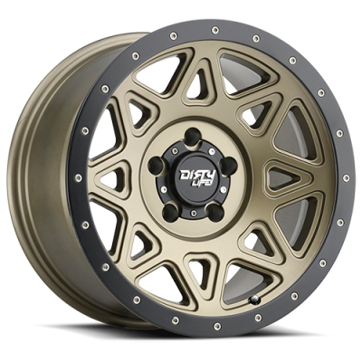 Dirty Life Race Wheels Theory 9305 Matte Gold W/Matte Black Lip 17X9 8-165.1 -12Mm 130.8Mm