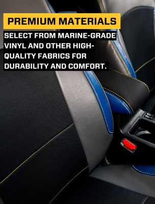 Front Seat Covers for 2013-2017 Subaru Crosstrek Pair Black with Red Stitch PRP Seats