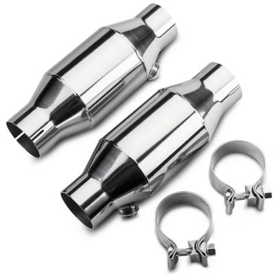 Universal High Flow 2.5 Inch Mini Catalytic Converters Metallic Substrate 304 Stainless Steel Pypes Performance Exhaust
