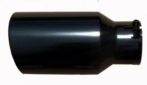 Exhaust Tail Pipe Tip 2.5 in ID x 5 in OD x 18 in 5 in Tip Bolt On Hardware Not Incl Black Finish 304 Stainless Steel Pypes Exhaust