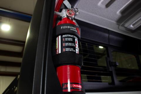 Fire Extinguisher Holder for Padded Roll Bar Black Fishbone Offroad