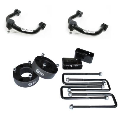 3 Inch Front Strut Spacer 3 Inch Rear Lift Blocks w/U Bolts + Lift Front Upper Control Arms 04-20 F-150 06-08 Mark LT Freedom Off-Road