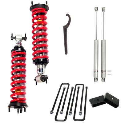 1-4 Inch Adjustable Coilovers 3 Inch Rear Blocks w/U Bolts and Shocks 07-19 Silverado/Sierra 1500 Freedom Off-Road