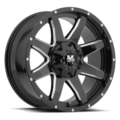 Aluminum Wheels 20x9 M08 GBML Series Milled Gloss Black 6 On 135/6 On 139.7 Bolt Pattern 0 Offset Off Road Monster
