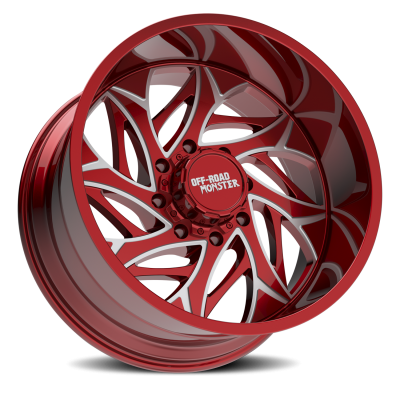 Aluminum Wheels 20x10 M28 RML Series Milled Candy Red 5 On 127/5 On 139.7 Bolt Pattern -19 Offset Off Road Monster