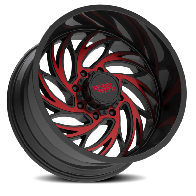 Aluminum Wheels 22x12 M29 GBMLR Series Gloss Black/Candy Red 8 On 165.1 Bolt Pattern -44 Offset Off Road Monster